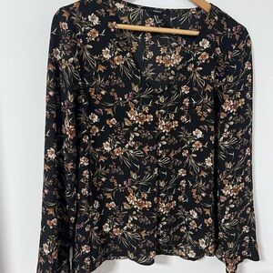 Floral Black Women's Top